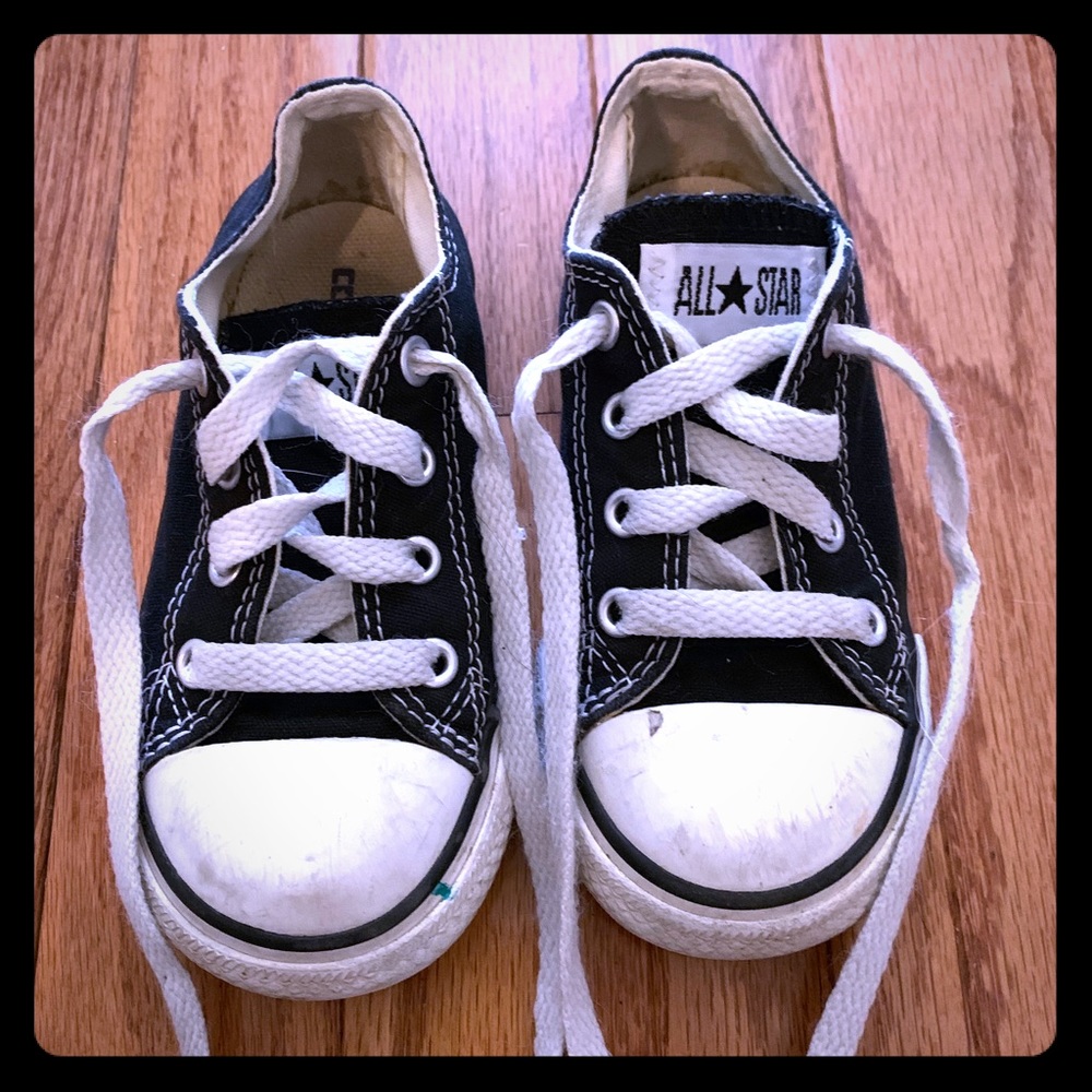 Toddler boys black converse. Size 8